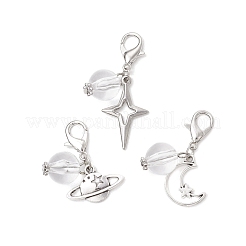 Подвесные украшения из прозрачного акрила и сплава в виде звезд&nbsp;HJEW-JM03051