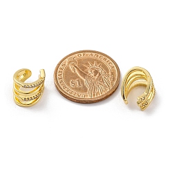 Серьги-каффы из латуни с микропаве из прозрачного кубического циркония&nbsp;EJEW-H147-08G