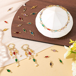 60 шт. 12 стиля латунные подвески-коннекторы из стекла k9&nbsp;KK-TA0003-13