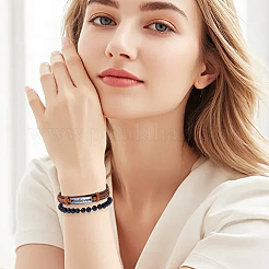 13шт 5 стиля плетеные браслеты из искусственной кожи для женщин и мужчин&nbsp;BJEW-CL0001-22