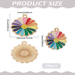 10 шт. Подвески из сплава с эмалью&nbsp;ENAM-LP0002-16