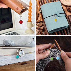 24 шт. 12-х цветный круглый стеклянный подвесной декор&nbsp;HJEW-TAC0100