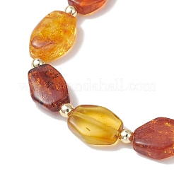 Эластичные браслеты из натуральных янтарных бусин для женщин&nbsp;BJEW-JB13253