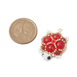 3 шт. 3-х цветные стеклянные бусины ручной работы с узором для ткачества&nbsp;PALLOY-MZ00361