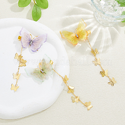 5 пара заколок-бабочк из полиэстера и железа для волос из кожи аллигатора&nbsp;PHAR-FH00002