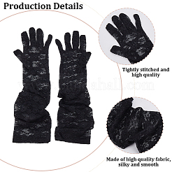 Длинные кружевные перчатки из полиэстера&nbsp;AJEW-WH20011-95B