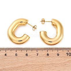 Серьги-гвоздики из нержавеющей стали 304 в форме буквы С&nbsp;EJEW-A125-11G