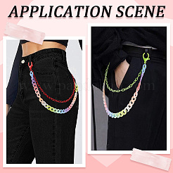 2 шт. двухцветные резиновые двухслойные цепные ремни для брюк&nbsp;AJEW-GF0011-20C