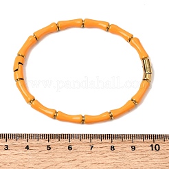 Женские браслеты-кольца из нержавеющей стали 304 с эмалированным покрытием.&nbsp;BJEW-D408-42G