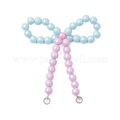 Непрозрачные акриловые бусины с латунными бусинами-обжимками и железными открытыми соединительными кольцами-подвесками&nbsp;PALLOY-JF03487