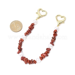 Декоративные цепочки для сумочек с бусинами из натуральной красной яшмы&nbsp;HJEW-JM04463-02