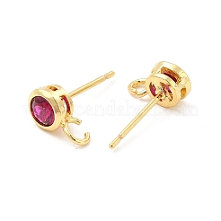 Латунные серьги-гвоздики из циркония&nbsp;LS-ZIRC-P105-02