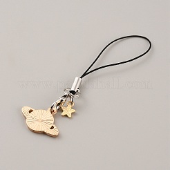 Симпатичные мультяшные планетарные ремешки из сплава эмали для мобильных устройств&nbsp;HJEW-WH0068-07D