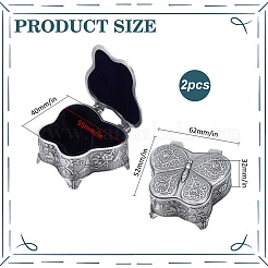 Шкатулки для хранения ювелирных изделий из сплава&nbsp;CON-WH0086-166