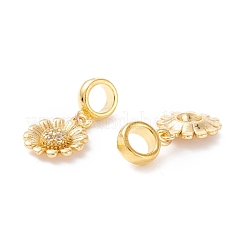 Латунь кубический цирконий европейские подвески с подвесками&nbsp;KK-B037-04G-01