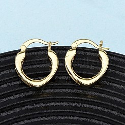 Серьги-кольца из латуни с микропаве из прозрачных кубических цирконий&nbsp;EJEW-K267-16G