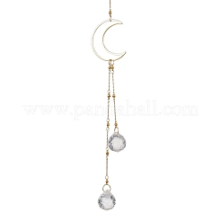 Латунные подвесные ловцы солнца в форме луны&nbsp;HJEW-JM04626
