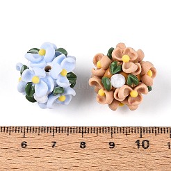 Бусины из полимерной глины ручной работы со стразами и смолой&nbsp;RESI-T060-26M