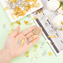 120 шт. 12 стиля дреды из сплава и железа украшения для волос кольца&nbsp;OHAR-SC0001-18B