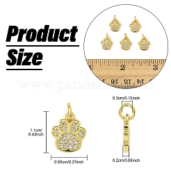 5шт стеллажное покрытие латунь микро проложить прозрачные подвески из кубического циркония&nbsp;KK-YW0003-36G