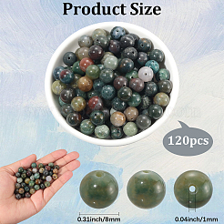 120 шт. бусины из натурального индийского агата&nbsp;G-PA0001-17B