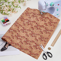 Пробковая ткань с узором розы&nbsp;DIY-WH0504-850