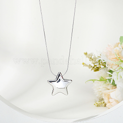1 шт. Звезда 304 нержавеющая сталь кулон круглая змея цепи ожерелья&nbsp;NJEW-BBC0001-47P