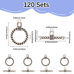 120 комплект застежек-тоглов из сплава в тибетском стиле&nbsp;FIND-SP0003-91