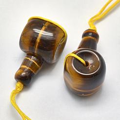Натуральный тигр глаз 3 дыра гуру бисер&nbsp;G-K208-02-E-14