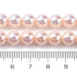УФ-покрытие перламутровые стеклянные жемчужные бусины нити&nbsp;GLAA-F128-01B-T09