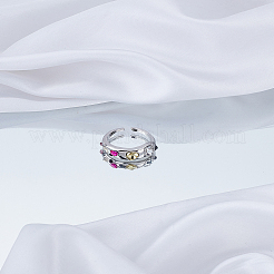 1 шт. цветное открытое кольцо-манжета со стразами&nbsp;RJEW-LP0002-08