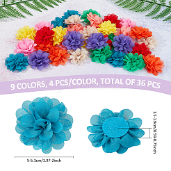 36шт 9 цвета фетровая накладка для волос&nbsp;FIND-FH0009-67