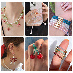 4 нить 4 вида прозрачных стеклянных бусин&nbsp;GLAA-TA0002-56C