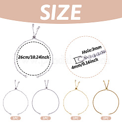 2 комплект 2 цветов 304 нержавеющая сталь браслет-спутник слайдер изготовление&nbsp;MAK-TA0001-22