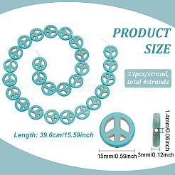 4 нити синтетических бирюзовых бусин&nbsp;G-BC0001-54B-01