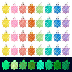 32 шт. 8-цветные градиентные подвески из непрозрачной светящейся смолы&nbsp;RESI-TA0003-64