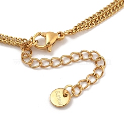 Овальное витое ожерелье из нержавеющей стали 304 для женщин NJEW-A032-08G-02