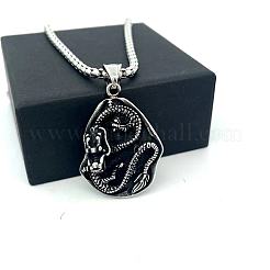 Винтажные панк-ожерелья с подвеской в виде дракона из нержавеющей стали 304 для мужчин&nbsp;GS6470