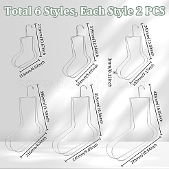12 шт. 6 стиля растяжителей для носков из нержавеющей стали&nbsp;AJEW-UN0002-69