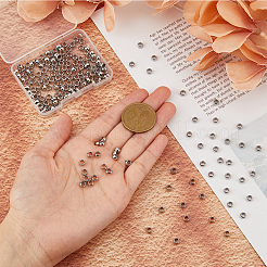 200 шт. 304 нержавеющая сталь бусины-распорки в форме ронделя&nbsp;STAS-DC0015-07