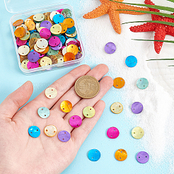 160 шт. 8 цвета окрашенные натуральные ракушки акойя дисковые звенья соединительные подвески&nbsp;SSHEL-PH0001-30