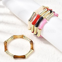 Эластичные браслеты из бусин из смолы с покрытием для женщин&nbsp;BJEW-P374-02G