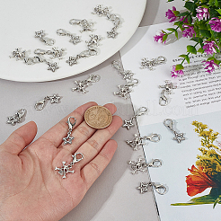 24 шт. 2 стиля череп звезда сплав подвеска украшения&nbsp;HJEW-GO00220