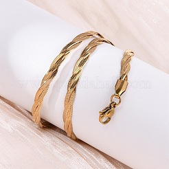 Ожерелья из витой цепи-змейки из нержавеющей стали 304&nbsp;NJEW-Q013-08G