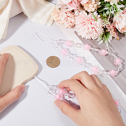 Ремешок на запястье для мобильного телефона с пластиковыми бусинами&nbsp;AJEW-WH20010-63A