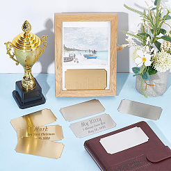 20 шт. 2-х цветные самоклеящиеся визитные карточки из нержавеющей стали 201&nbsp;AJEW-UN0002-30B