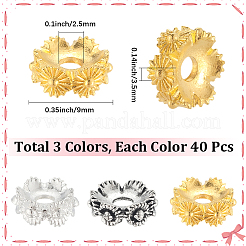 120 шт. 3-х цветные бусины-разделители из сплава&nbsp;FIND-SC0017-91