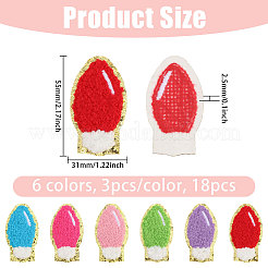 18 шт. 6-х цветные рождественские лампочки из полиэстера с вышивкой&nbsp;PATC-CA0001-35