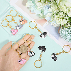 12шт 6 стиля кошачий сплав эмалированный брелок&nbsp;KEYC-CP00006