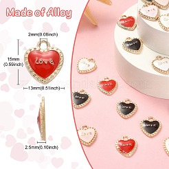 40шт 4 цвета сплава эмалевые подвески&nbsp;ENAM-CJ0003-65